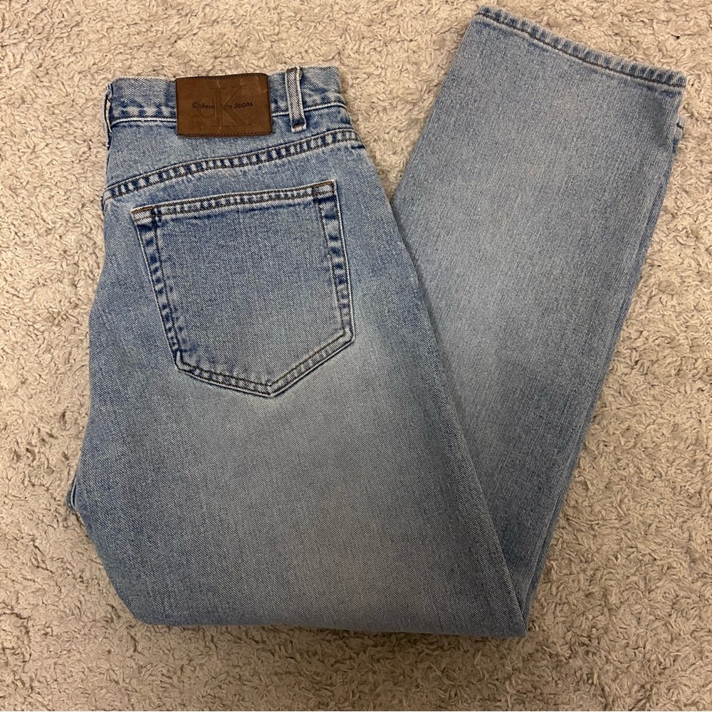 Vintage Calvin Klein HighRise Straight Leg 90’s Sandblast Stone Fit Mom Jeans 14